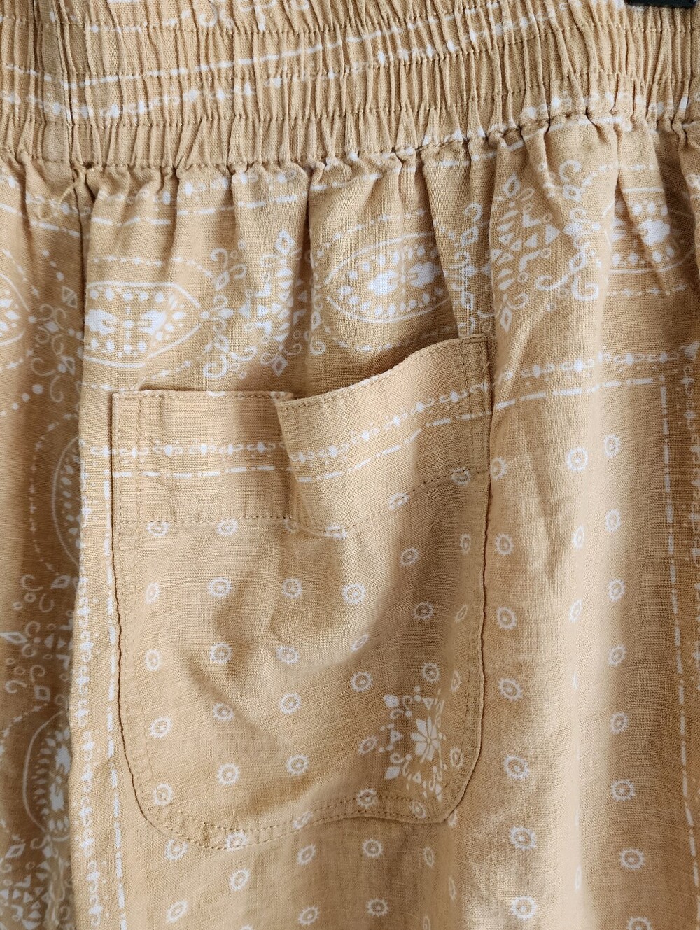 Madewell Linen Blend Bandana Print Pull-On Shorts Size Large - Picture 8 of 11